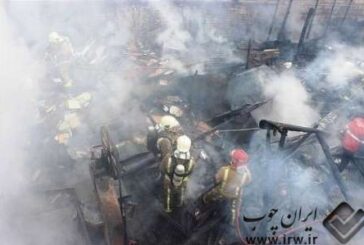 یک کارگاه چوب بری در جنوب غرب تهران آتش گرفت