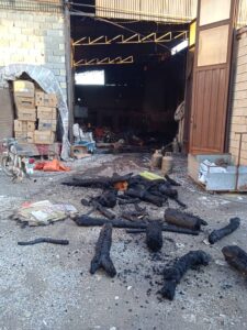 آتش سوزی در انبار چوب و کارگاه چوب بری