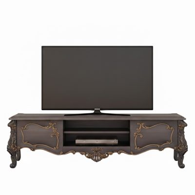 میز تلویزیون آراد سلطنتی منبت چوب راش جزئیات منبت میز تلویزیون آراد, نمای نزدیک صفحه رویی میز تلویزیون چوبی, میز تلویزیون کلاسیک آراد در رنگ سفارشی