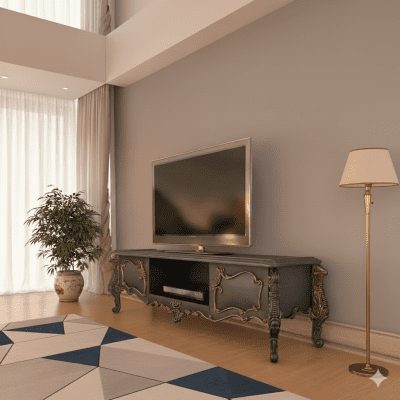 میز تلویزیون آراد سلطنتی منبت چوب راش جزئیات منبت میز تلویزیون آراد, نمای نزدیک صفحه رویی میز تلویزیون چوبی, میز تلویزیون کلاسیک آراد در رنگ سفارشی