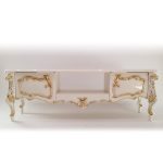 میز تلویزیون آراد سلطنتی منبت چوب راش جزئیات منبت میز تلویزیون آراد, نمای نزدیک صفحه رویی میز تلویزیون چوبی, میز تلویزیون کلاسیک آراد در رنگ سفارشی