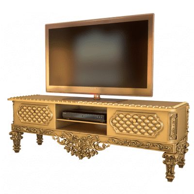میز تلویزیون سلطنتی منبت کاری شده آنام طلایی
