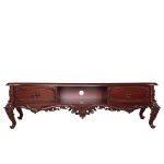 میز تلویزیون سلطنتی یلدا رنگ فندقی تیره جهیزیه سرویس چوب راش